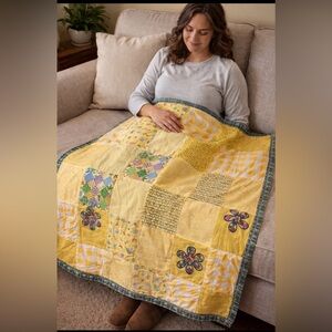 Handmade cotton patchwork lap quilt